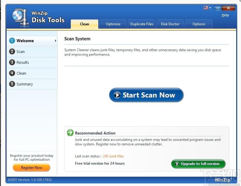 WinZip Disk Tools下载,系统优化,垃圾清理,内存清理,磁盘清理,系统清理