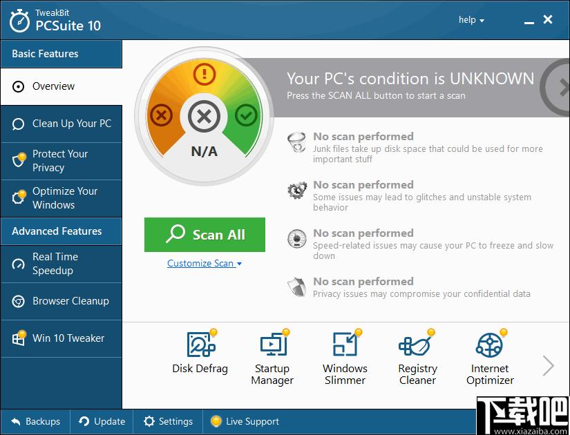 TweakBit PCSuite下载,系统优化,系统清理