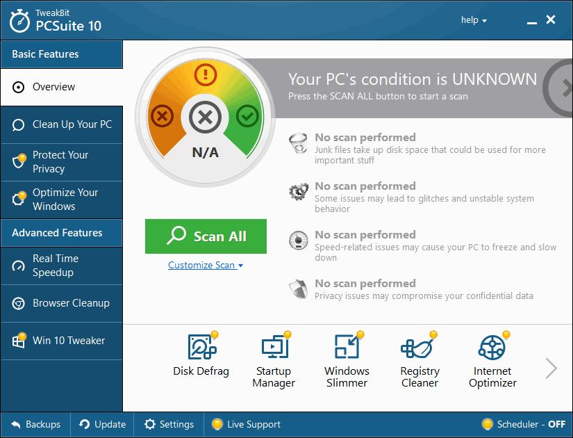TweakBit PCSuite下载,系统优化,系统清理